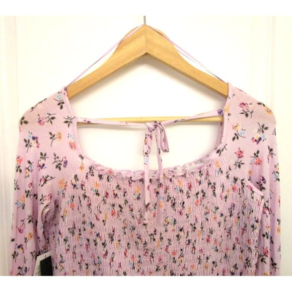 LORD & TAYLOR Design Lab Women's Lavender Floral Long Sleeve Top Large - NWT - Picture 12 of 15